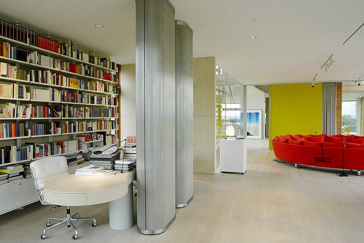 Moderne Architektenvilla in Düsseldorf Raumteiler Büro - TROPP LIGHTING DESIGN